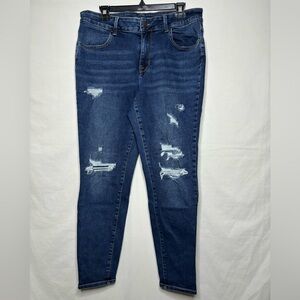Maurice’s high rise distressed skinny jeans 14W